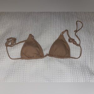 brown triangle bikini top